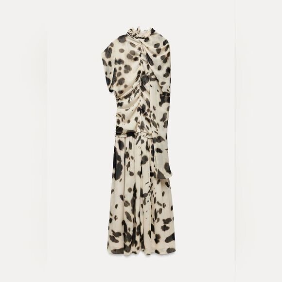 NWT ZARA ANIMAL PRINT VOLUMINOUS DRESSβZW COLLECTION - Picture 11 of 15